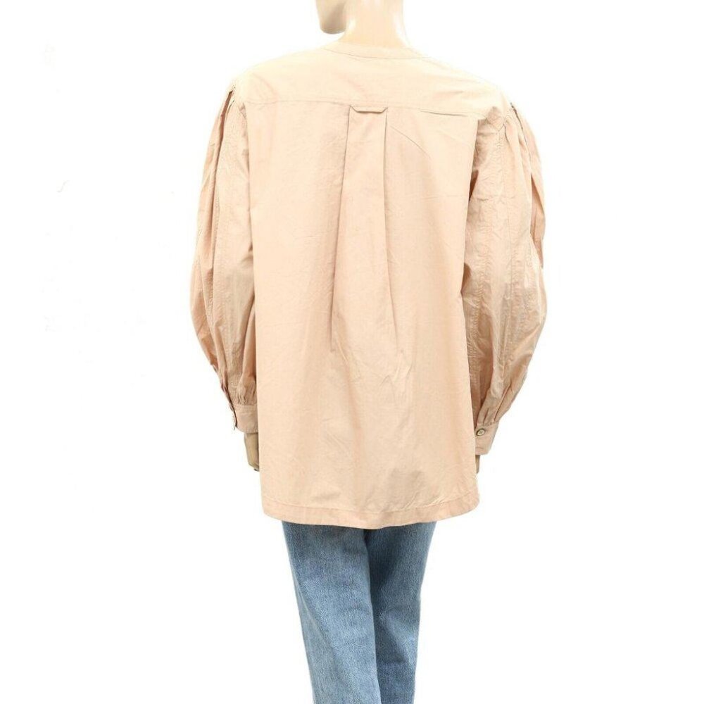 Ulla Johnson Nude Button Down Solid Blouse Top Co… - image 3